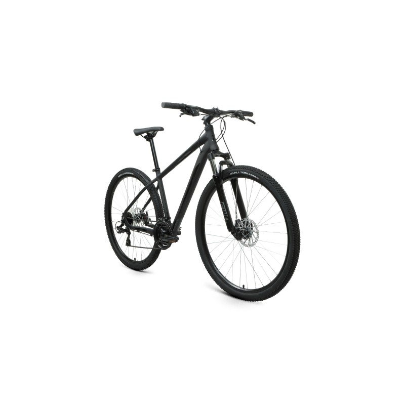 Велосипед горный хардтейл взрослый FORWARD APACHE 29 2.2 S disc,  рост 21, 21 скорость, черный матовый/черный