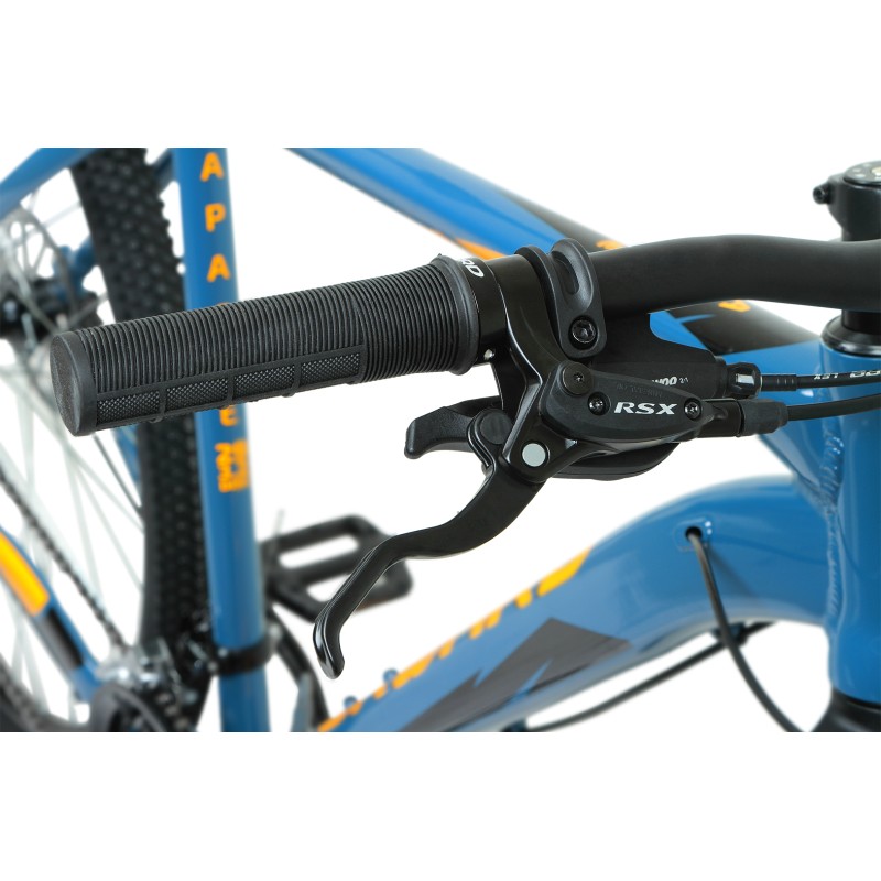 Велосипед горный хардтейл взрослый FORWARD APACHE 29 3.2 disc, рост 17, 21 скорость, бирюзовый/оранжевый