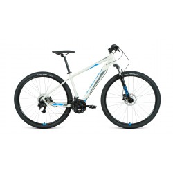 Велосипед горный двухподвес взрослый FORWARD APACHE 29 3.2 disc, рост 17, 21 скорость, серый/синий