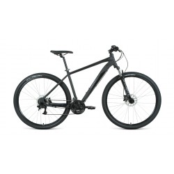 Велосипед горный хардтейл взрослый FORWARD APACHE 29 3.2 disc, рост 19, 21 скорость, черный матовый/черный