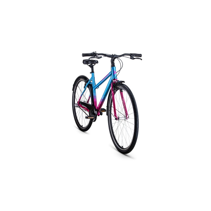 Велосипед городской взрослый женский FORWARD CORSICA 28, рост 500 мм, 3 скорости, голубой/розовый