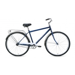 Велосипед городской взрослый FORWARD DORTMUND 28 1.0, рост 19, 1 скорость, темно-синий/белый