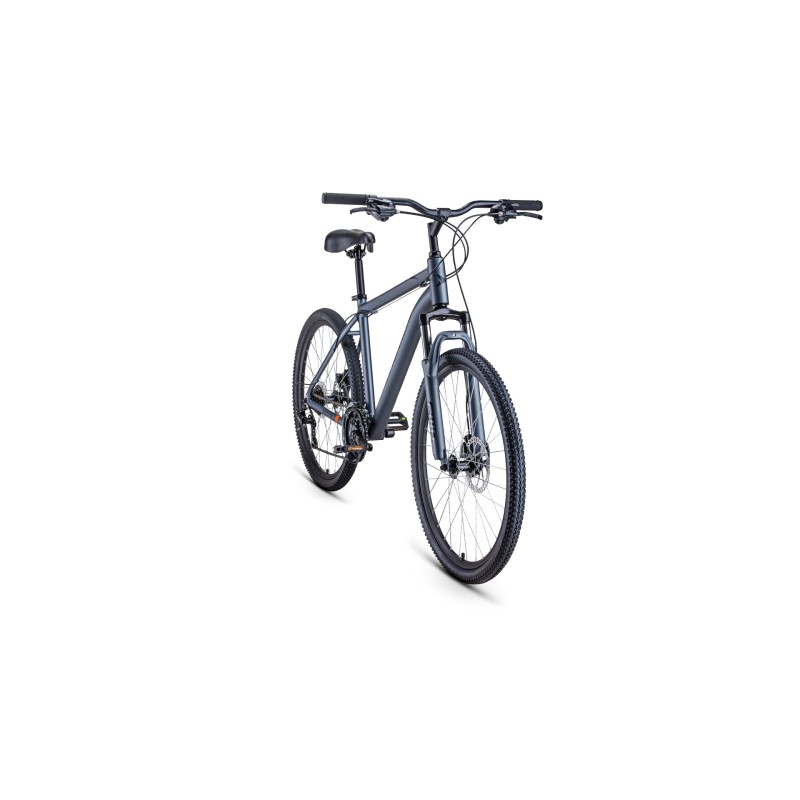 Велосипед горный хардтейл взрослый FORWARD HARDI 26 2.1 disc, рост 18, 21 скоростей, серый матовый/черный