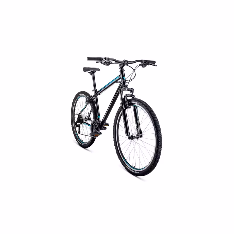 Велосипед горный хардтейл взрослый FORWARD SPORTING 27,5 1.0, рост 19, 21 скоростей, черный/бирюзовый