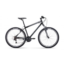 Велосипед горный хардтейл взрослый FORWARD SPORTING 27,5 1.0, рост 19, 21 скоростей, черный/серебристый