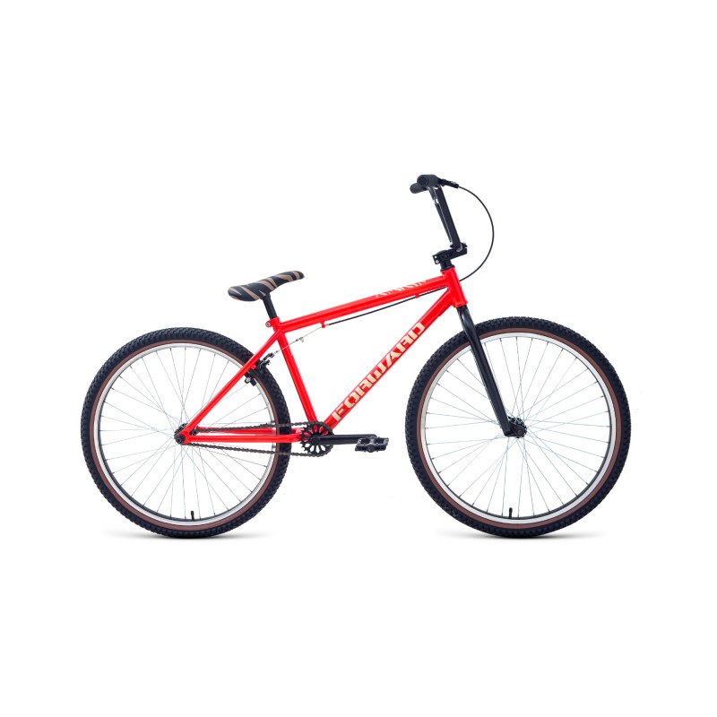 Велосипед BMX взрослый FORWARD ZIGZAG 26, рост OS, 1 скорость, красный/бежевый