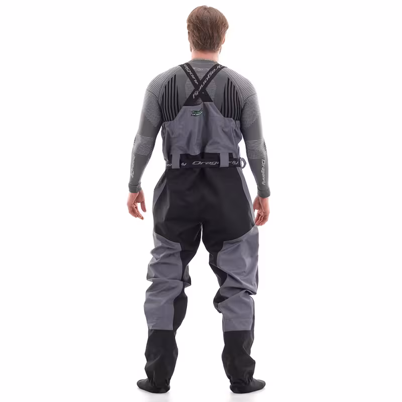 Полукомбинезон-вейдерсы мембранные Dragonfly Quad Pro Grey Black, размер XL