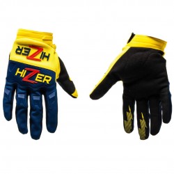 Мотоперчатки Hizer #5, кожа/полиэстер, желтый/синий, размер L