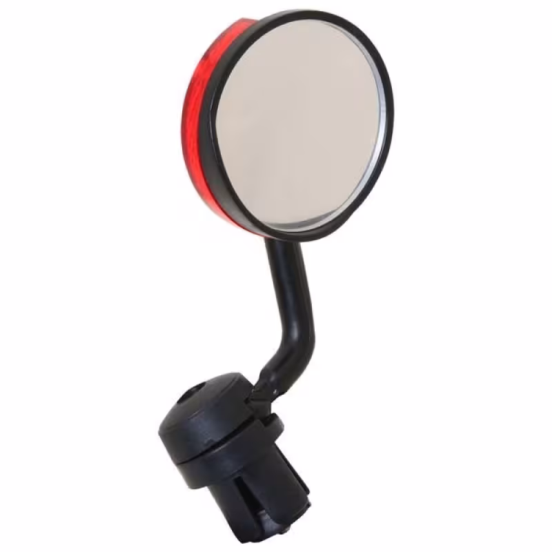 Комплект зеркал заднего вида с фонариком и мигалкой в торец руля JY-5-2