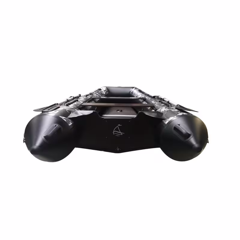 Надувная лодка ПВХ Адмирал 320 Classic, пайол фанерный, КМФ ОМОН черный