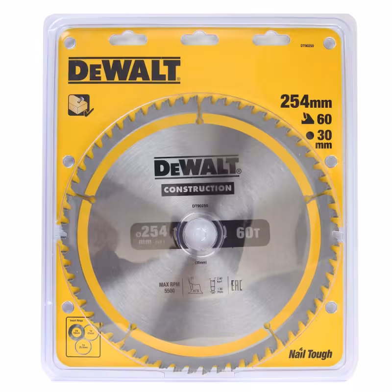 Диск пильный по дереву DeWALT Construction DT90250-QZ, 254х2х30 мм