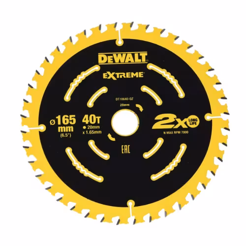 Диск пильный по дереву DeWALT Extreme DT10640-QZ, 165х1,65х20 мм