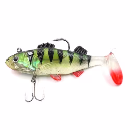 Приманка оснащённая Namazu PVC Perch, L-80 мм, 19 г, цвет 01, 2 штуки