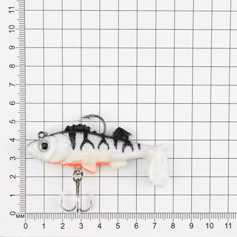 Приманка оснащённая Namazu PVC Perch, L-80 мм, 19 г, цвет 05, 2 штуки