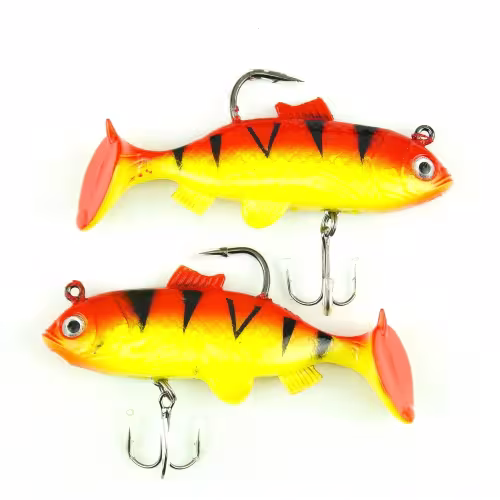 Приманка оснащённая Namazu PVC Perch, L-80 мм, 19 г, цвет 08, 2 штуки