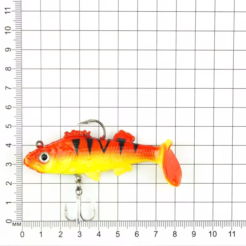 Приманка оснащённая Namazu PVC Perch, L-80 мм, 19 г, цвет 08, 2 штуки