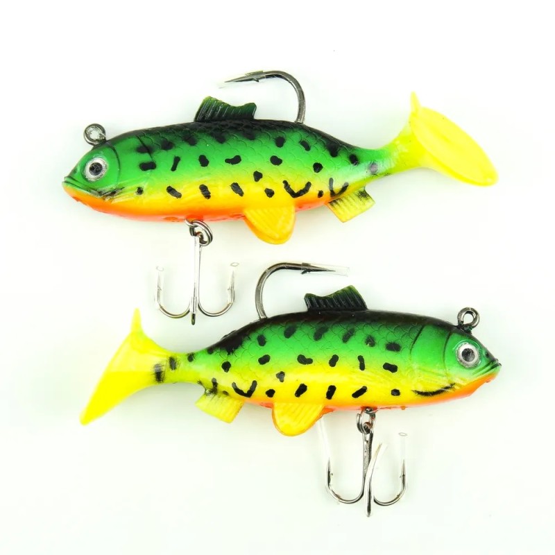 Приманка оснащённая Namazu PVC Perch, L-80 мм, 19 г, цвет 07, 2 штуки