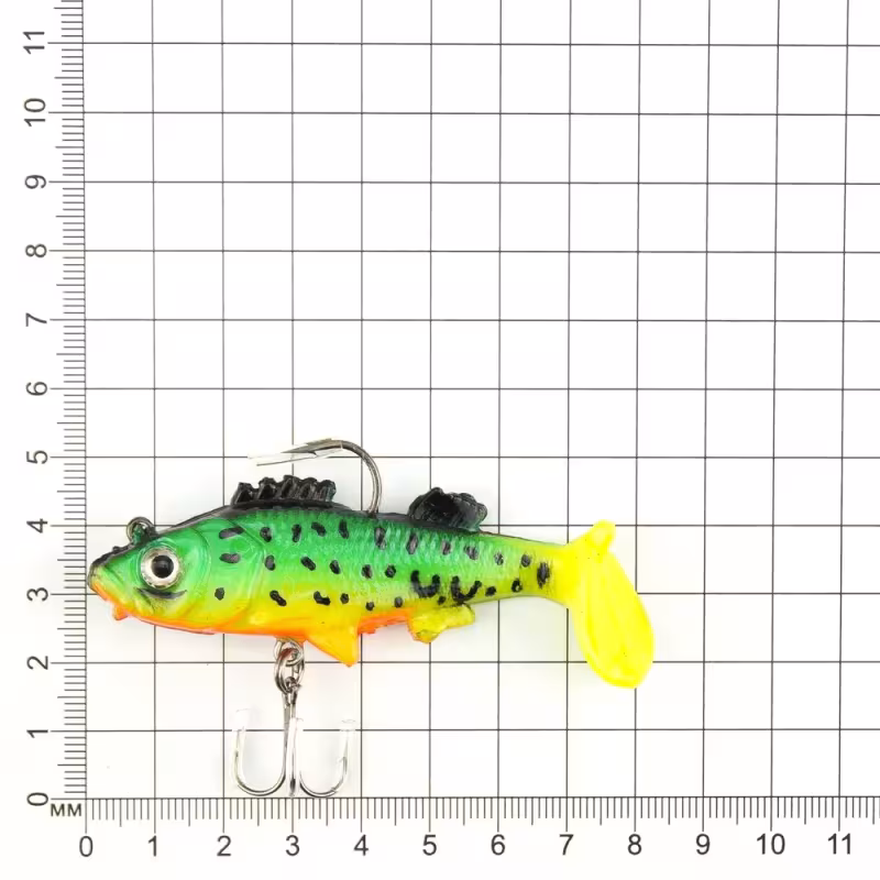 Приманка оснащённая Namazu PVC Perch, L-80 мм, 19 г, цвет 07, 2 штуки