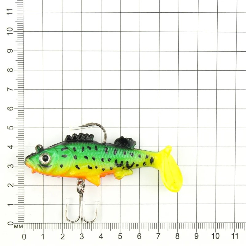 Приманка оснащённая Namazu PVC Perch, L-80 мм, 19 г, цвет 07, 2 штуки