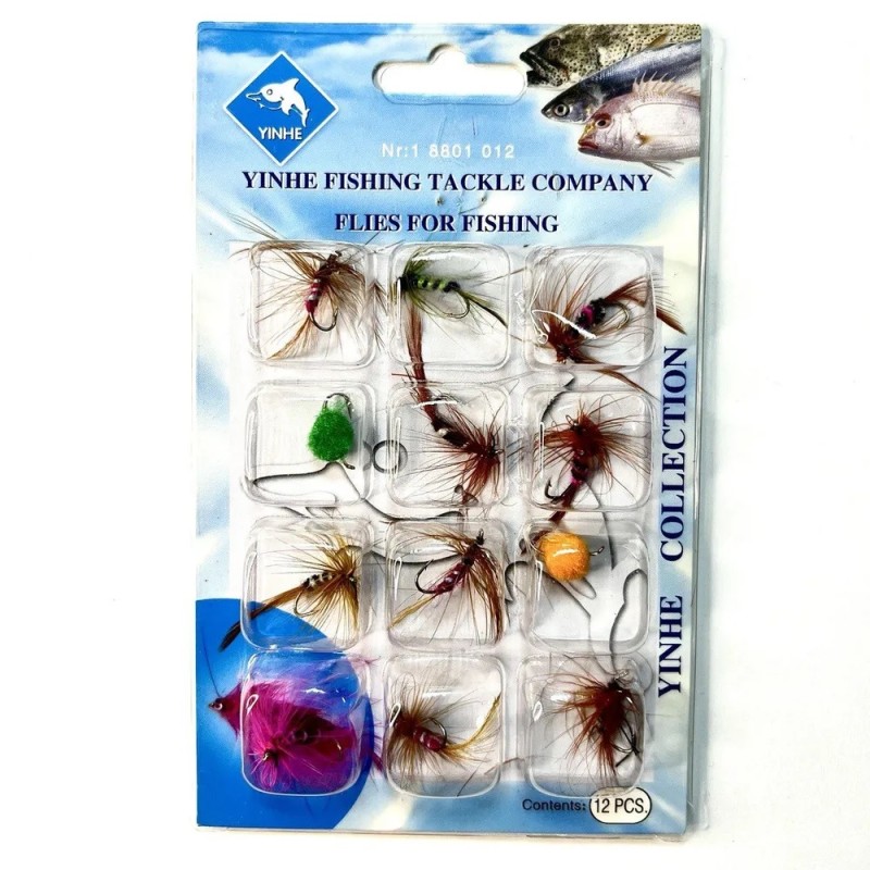 Набор мух для нахлыста Beilong, 12 шт