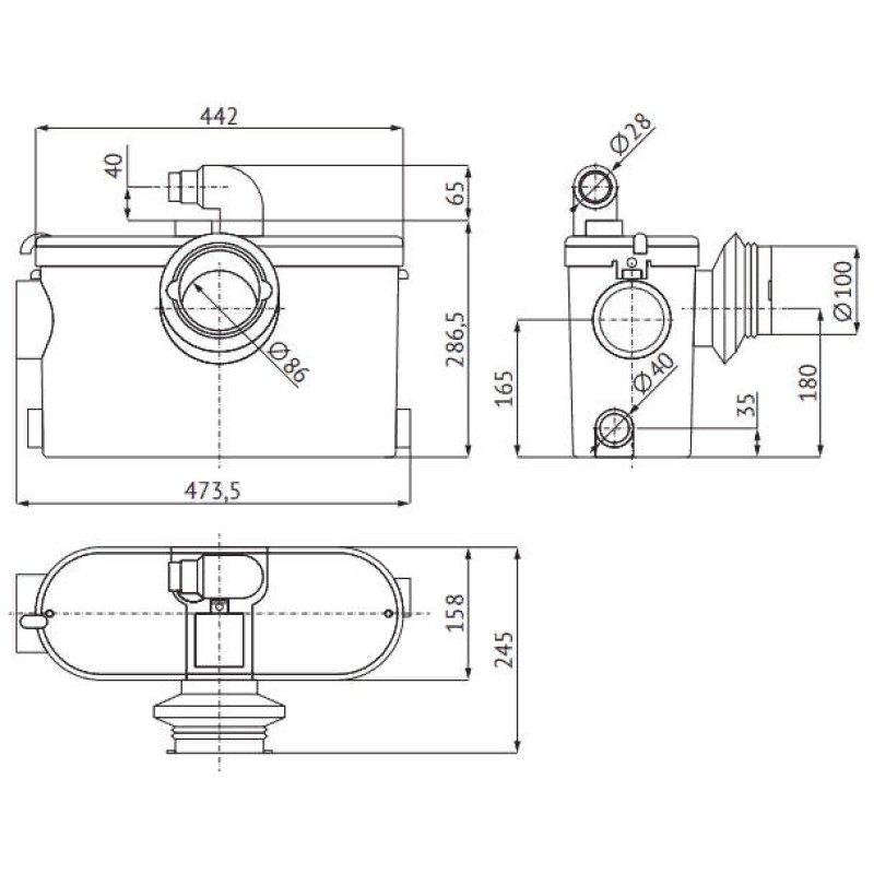 Канализационная насосная станция Unipump Sanivort 605 Duo