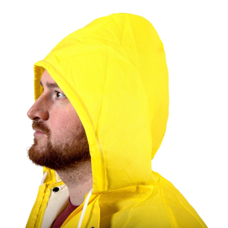 Плащ-дождевик из нетканого материала (100% полиэтилен HDPE), цвет желтый