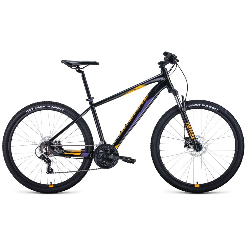 Велосипед горный хардтейл взрослый Forward Apache 3.0 disc 27.5, рост 21, 21 скорость, черный/оранжевый