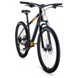 Велосипед горный хардтейл взрослый Forward Apache 3.0 disc 27.5, рост 21, 21 скорость, черный/оранжевый