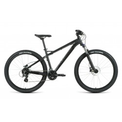 Велосипед горный хардтейл взрослый Forward Quadro 27.5 3.0 disc, рост 17, 16 скоростей, черный матовый/черный