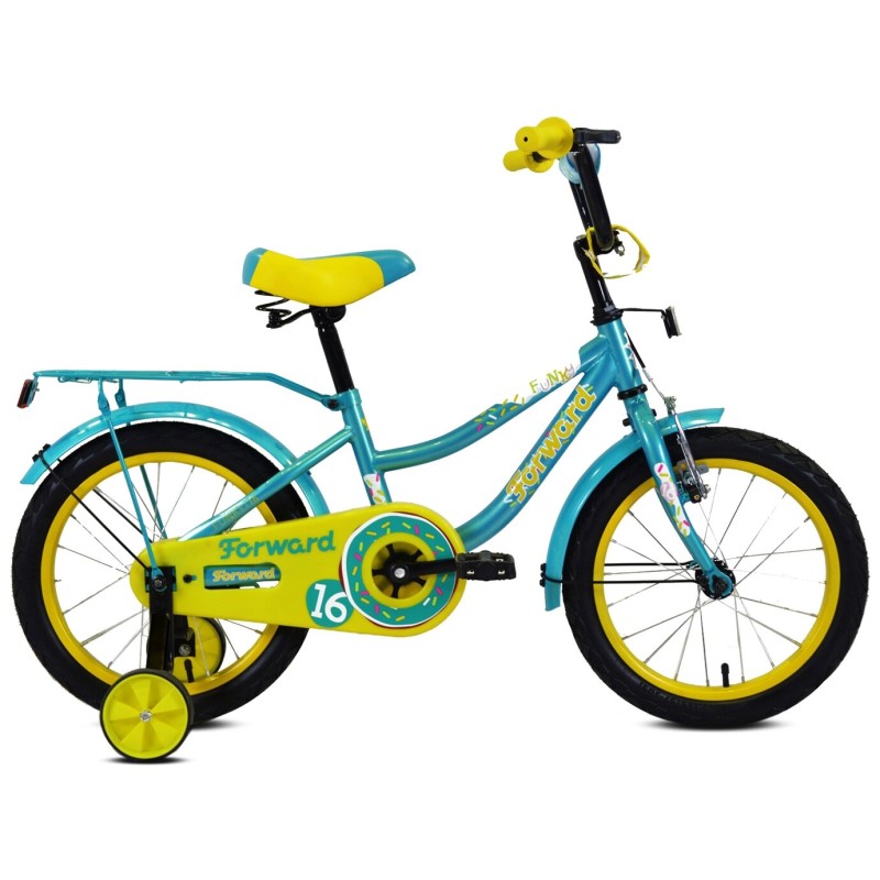 Велосипед детский Forward Funky 16, 1 ск., бирюзовый/желтый