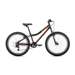 Велосипед городской подростковый Forward Titan 24 1.2, рост 12, 6 ск., черный/ярко-оранжевый