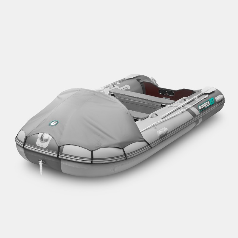 Надувная лодка ПВХ Gladiator C420AL, пайол алюминиевый, светло-серый/темно-серый