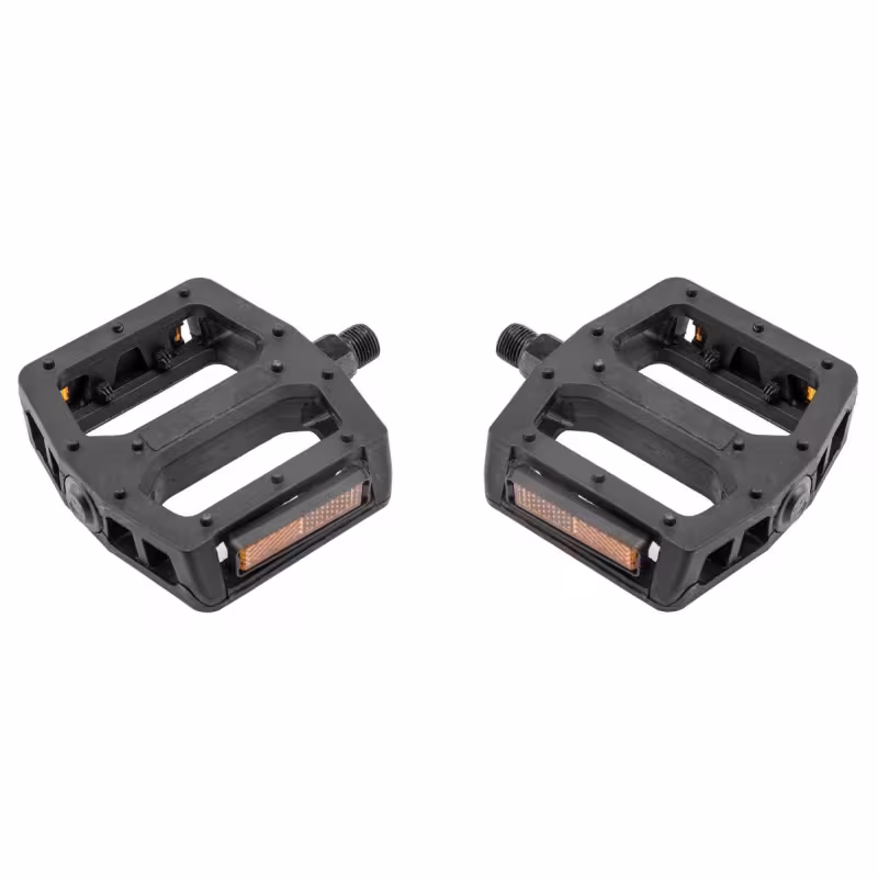 Педали платформенные (комплект 2 шт.) 9/16", 115x105 мм, пластик/бористая сталь, FP-851 FEIMIN