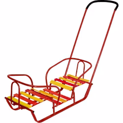 Санки-двойняшки с ручкой Nika Kids, красный