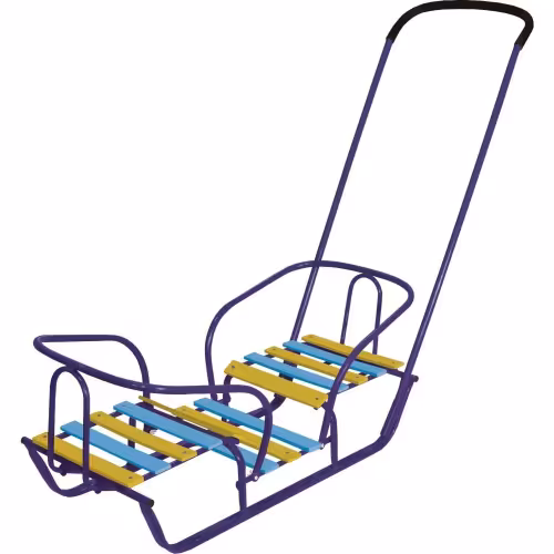 Санки-двойняшки с ручкой Nika Kids, синий