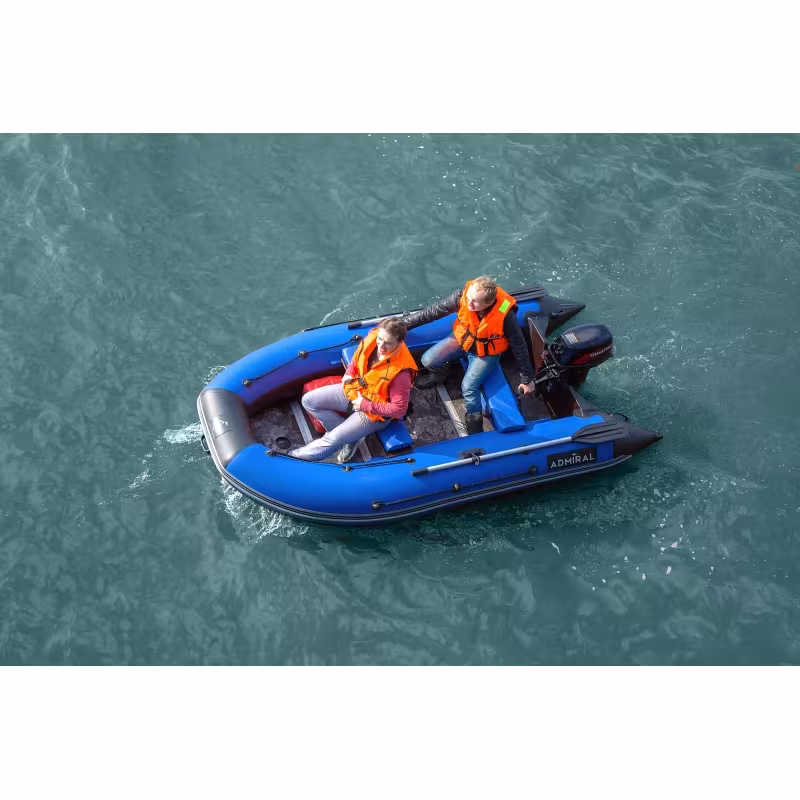 Надувная лодка ПВХ Адмирал 330 CF, пайол фанерный, КМФ ОМОН зеленый