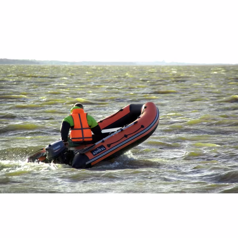 Надувная лодка ПВХ Адмирал 330 CF, пайол фанерный, КМФ ОМОН черный