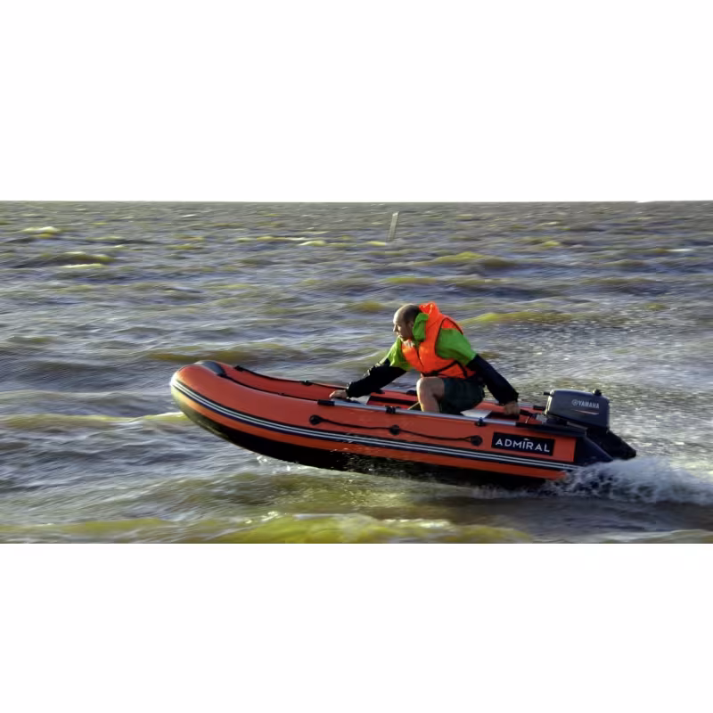 Надувная лодка ПВХ Адмирал 330 CF, пайол фанерный, КМФ ОМОН черный