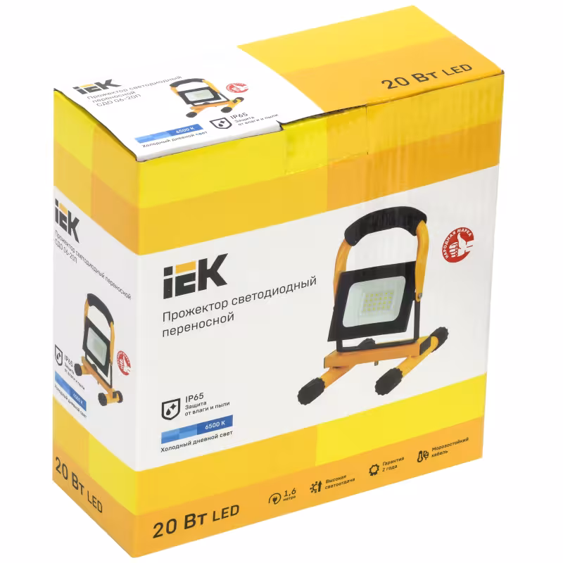 Прожектор светодиодный IEK СДО 06-20П, 20W, 6500К, 1600lm