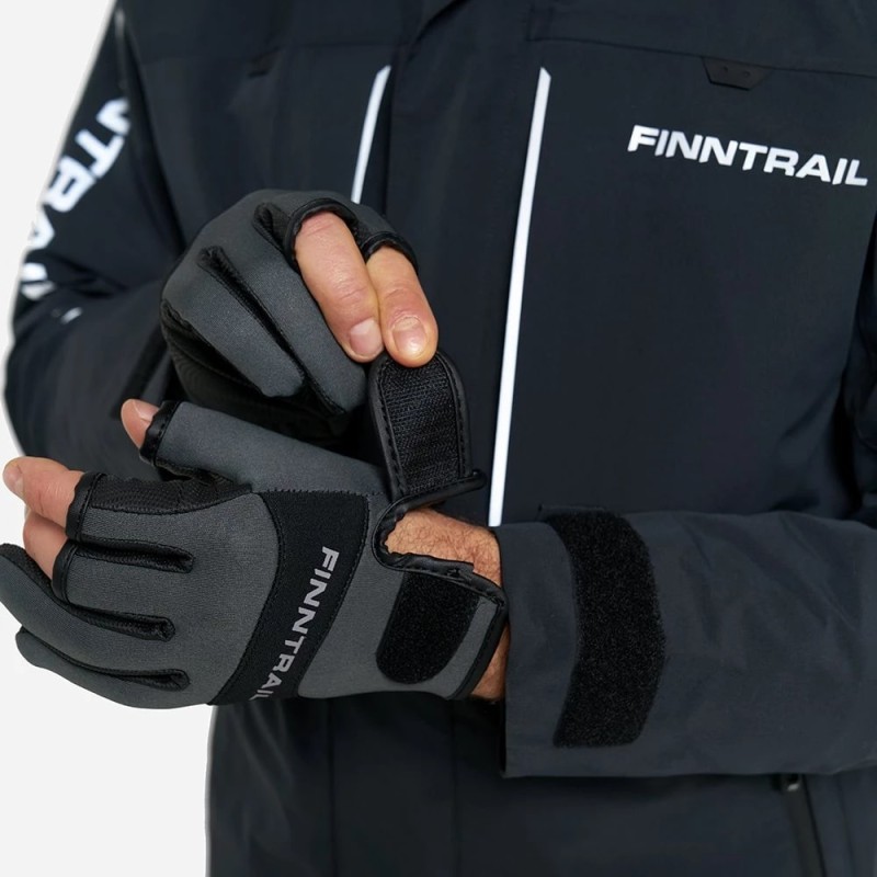 Перчатки Finntrail Neosensor 2730 Grey, полиэстер, искусственная кожа, серый, размер L