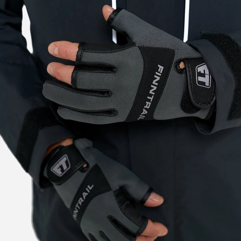 Перчатки Finntrail Neosensor 2730 Grey, полиэстер, искусственная кожа, серый, размер XL