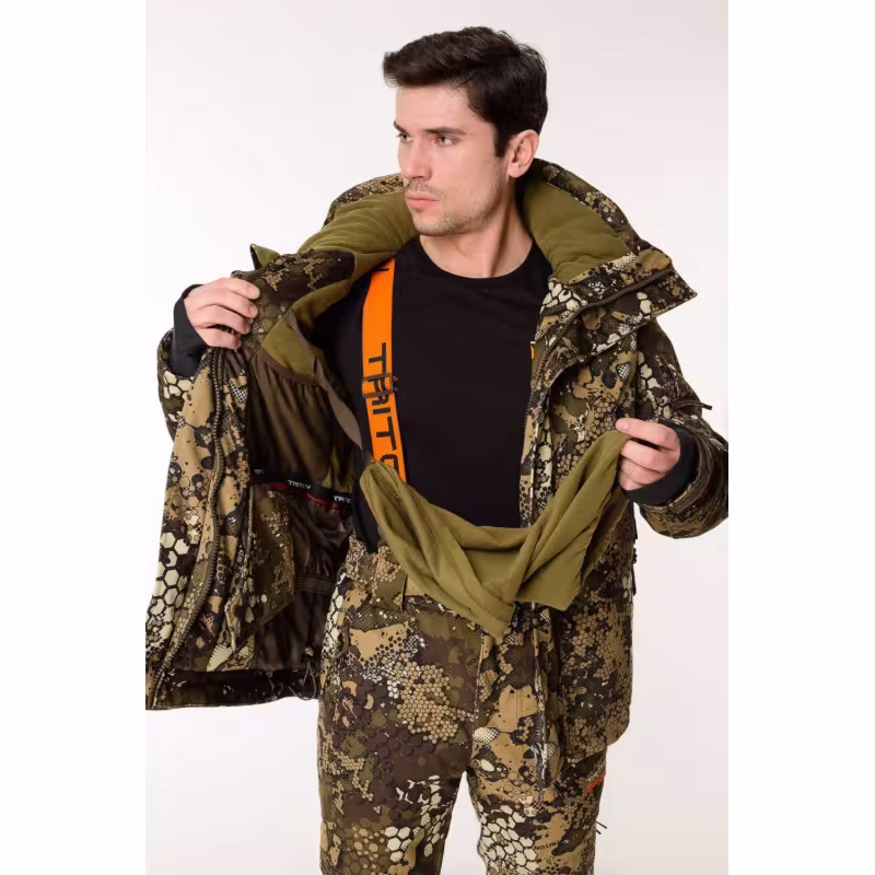 Костюм мужской Triton Gear Тритон PRO -15, ткань Вельбоа, бежевый камуфляж, размер 44-46 (S), 170-176 см