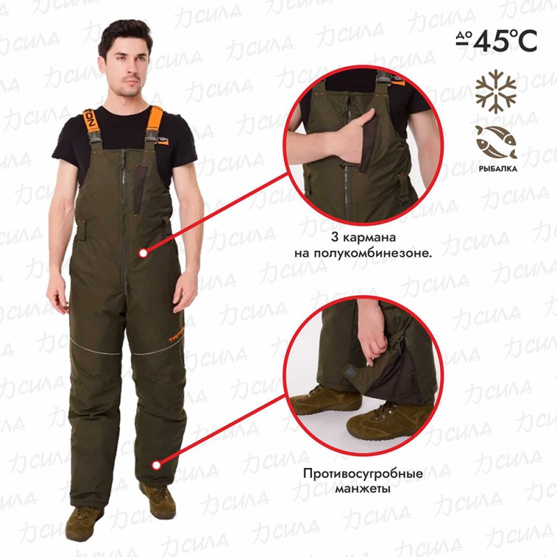 Костюм мужской Triton Gear Стрим -40 ПК, ткань Таслан, зеленый, размер 56-58 (XL), рост 182-188 см