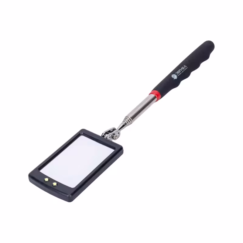 Зеркало досмотра Эврика ER-53036, телескопическое, подсветка, до 875 мм