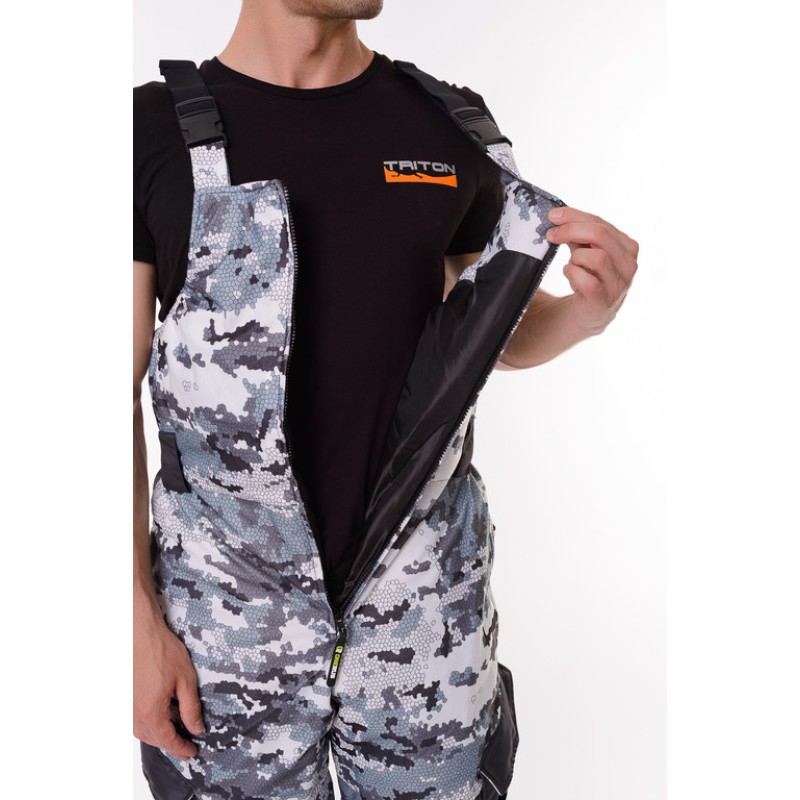 Костюм мужской OneRus Горный -45, ткань Алова/Таслан, белый камуфляж/серый, размер 48-50, 170-176 см