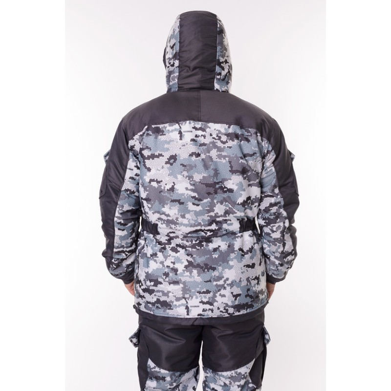 Костюм мужской OneRus Горный -45, ткань Алова/Таслан, белый камуфляж/серый, размер 48-50, 170-176 см