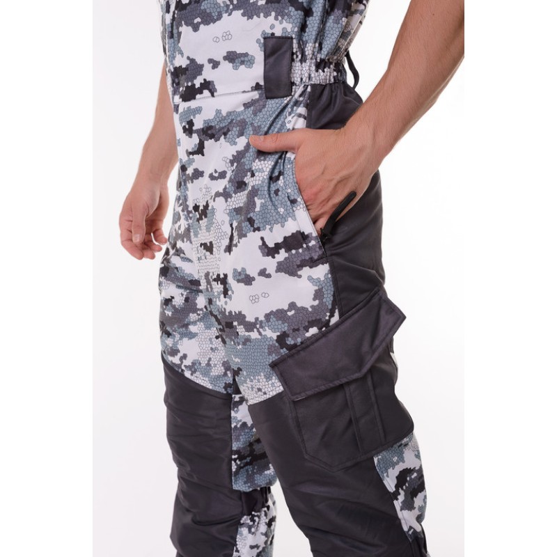 Костюм мужской OneRus Горный -45, ткань Алова/Таслан, белый камуфляж/серый, размер 48-50, 170-176 см