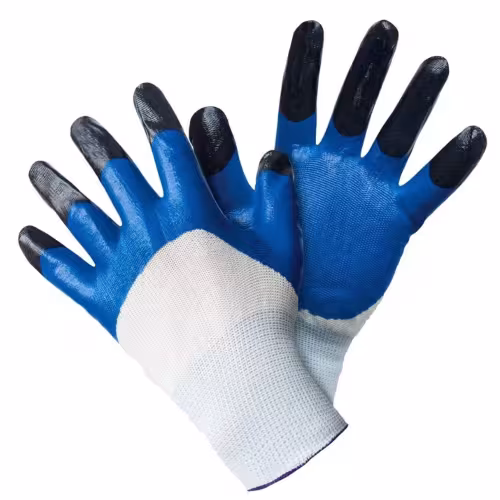 Перчатки нейлоновые Ноготки с двойным нитриловым покрытием