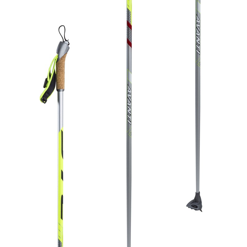 Лыжные палки STC Avanti, серебро, карбон, 165 см 