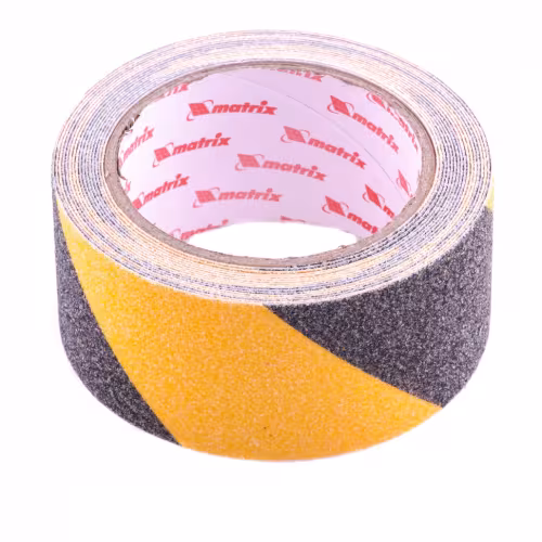 Лента противоскользящая клейкая Matrix, 50мм x5м, черный/желтый